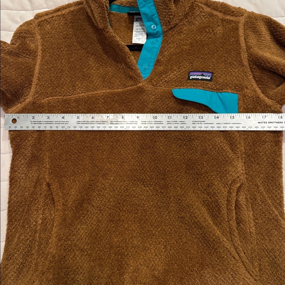 Patagonia Synchilla Fleece Pullover XS Brown‎ Teal Snap-T Style - Picture 11 of 12